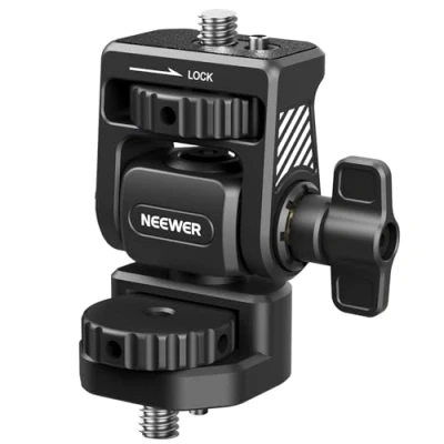 Immagine di NEEWER Supporto per Monitor da Campo con Vide 1/4, Rotazione 360, Inclinazione 180, Vite Anti Torsione Compatibile Atomos Ninja Camera 5&quot; 7&quot; SmallRig Cage, MA021