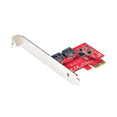 Immagine di StarTech.com Scheda PCI Express SATA, Espansione PCIE SATA 2 Porte 6Gbps, Profilo Standard/Basso, Controller 3, ASM1061 no Raid, Adattatore a III (2P6G CARD)