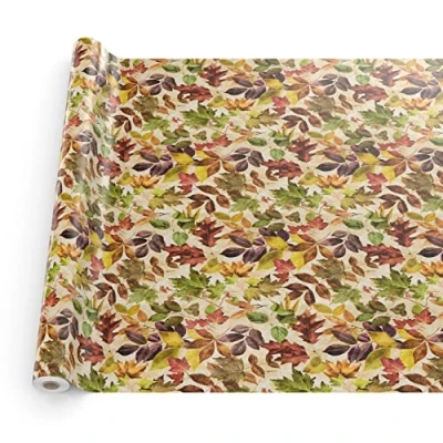 Immagine di Tovaglia cerata, lavabile, in plastica, liscia, 100 x 140 cm, con bordo tagliato, autunno