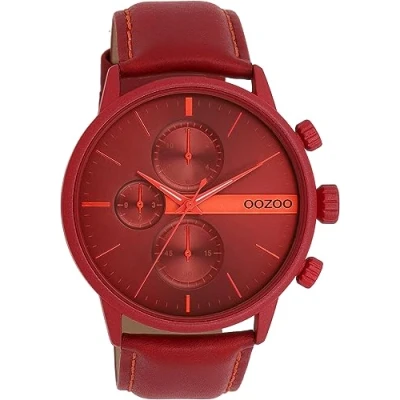 Immagine di Oozoo Timepieces C11220_C11229_Parent Orologio da uomo polso di alta qualità analogico uomo, Dahlia Red Red/Fluo Orange