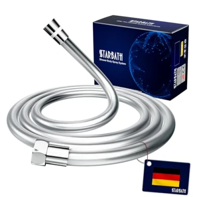 Immagine di STARBATH Flessibile Doccia in PVC Tubo 2m Anti esplosione e resistente ad alta temperatura, Connettore Ottone