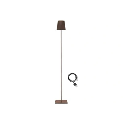 Immagine di beper P201UTP405 Lampada da terra XL con altezza regolabile, scrivania 2,5W, ricaricabile cavo USB type C, 3 tonalità di Luce, Corten
