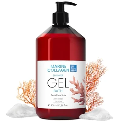 Immagine di Gel Doccia con COLLAGENE Tutto in 1: Idratante Doccia, Sapone per Mani, Bagno Corpo Pelle Atopica, Sensibile e Secca 500 ml