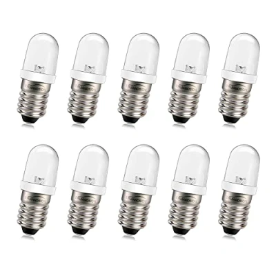 Immagine di Ruiandsion Lampadina LED E10 220V 230V AC 8mm base a vite Indicatore risparmio energetico di aggiornamento E10, bianca (confezione da 10)