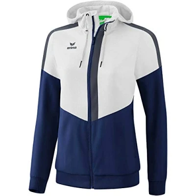 Immagine di Erima Squad Tracktop, Giacca Con Cappuccio Donna, Bianco/new Navy/slate Grey, 44
