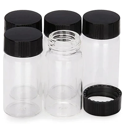 Immagine di Labasics Fiale del Campione con la Protezione, Vite Bottiglia Reagente Della di Campionamento Liquido Vetro Trasparente, 20 ml / 0,6 oz (20 Confezione)