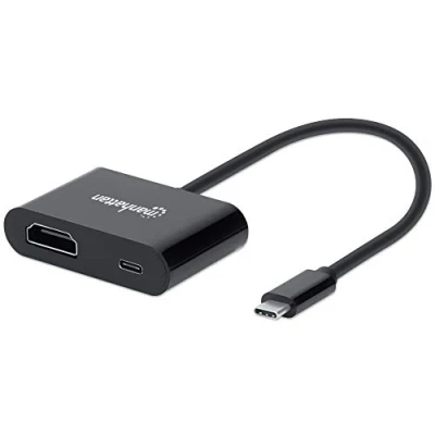 Immagine di Manhattan USB 2.0 Adattatore [1x spina C® 1x presa HDMI, (Power Delivery)] 153416 20 cm connettore applicabile su entrambi i lati, con