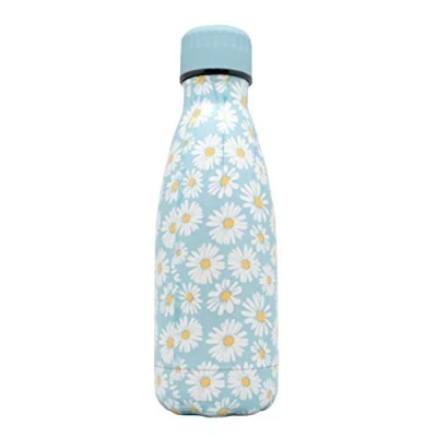 Immagine di NERTHUS Doble Pared FIH 762 Thermos a Doppia Parete per Freddi e Caldi, Motivo Margherite, Colore Blu, 350 ml, Inox, Senza BPA, 18/8, Multicolore, Acciaio Inossidabile, Fiori