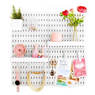 Immagine di L&#039;essentiel PEG Board Set completo di 4 piastrelle in plastica, 2 ripiani, contenitori, ganci e tagliacapelli