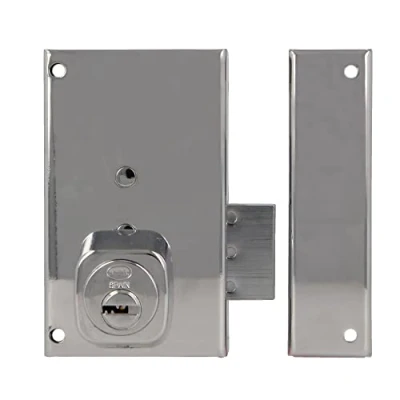 Immagine di Amig Serratura a Sovrapposizione Destra con Leva di Chiusura e Linguetta per Porte in Legno Mod. 75P / 67 x 112 mm/cilindro rotondo sicurezza/acciaio argentato