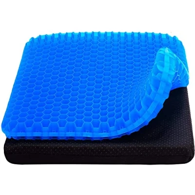 Immagine di 2022 NewLarge cuscino di seduta in gel, design a nido d&#039;ape doppio gel spesso con alleviare la pressione del dolore al coccige posteriore, per auto ufficio casa sedia rotelle e