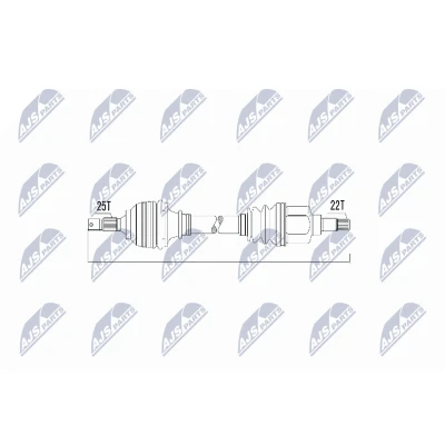 Immagine di NTY NPW CT 010 Albero motore / Semiasse Assale anteriore 645 Cambio manuale CITROËN: C4 I Hatchback, Coupe, PEUGEOT: 307 CC