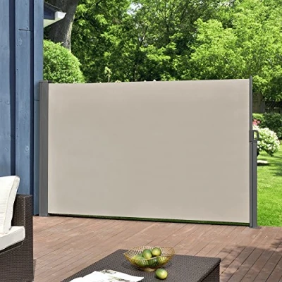 Immagine di pro.tec Paravento Estraibile 160x300 cm Frangivento in Tessuto per Patio Giardino Schermo Solare Verticale Barriera Privacy Color Sabbia