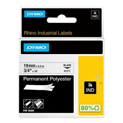 Immagine di DYMO 18765 Cassetta nastro Poliestere Colore Nastro: Bianco carattere: Nero 19 mm 5.5 m