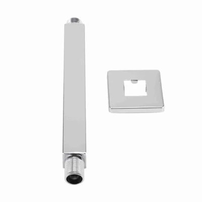 Immagine di braccio doccia a parete in acciaio inox quadrato Top dritto di prolunga per bagno Accessori soffione soffitto(20 cm)