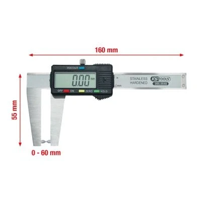 Immagine di KS TOOLS 300.0540 Calibro a corsoio, spessore disco freno 60 con indicatori cristalli liquidi 0,03