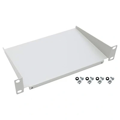 Immagine di HMF 63399 07 Ripiano per armadio server, 10 pollici (24,5 cm), 1 U, profondità 150 mm, grigio chiaro