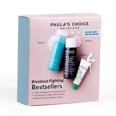 Immagine di Paula&#039;s Choice Breakout Fighting Bestsellers con Acido Salicilico, Glicerina &amp; Azelaico Combatte Imperfezioni Punti Neri, Minimizza Pori Tutti i Tipi di Pelle Formato Viaggio