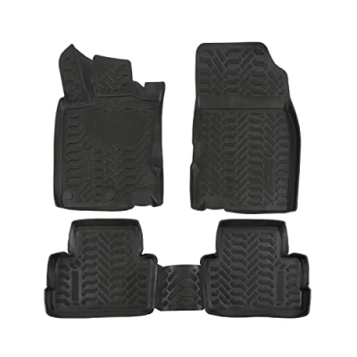 Immagine di J&amp;J AUTOMOTIVE 3D Tappeti Tappetini Per Auto In TPE Gomma Premium Su Misura Qashqai J11 2014 2021, Bordo di 4cm, Nero, Inodore, Set 4 Pz