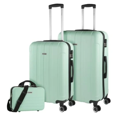 Immagine di ITACA Set Valigie Rigide Offerte. Valigia Grande Rigida, Media Rigida e Bagaglio a Mano. di con Lucchetto Combinazione TSA 771117, Menta