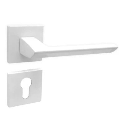 Immagine di domino Elena QR SLIM Set di maniglie per porta, cilindro profilato, rosetta quadrata, maniglia porta della camera, dell&#039;ufficio, cantina e interna, in alluminio, colore