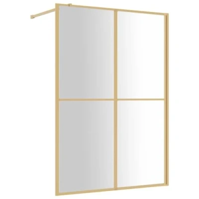 Immagine di vidaXL parete per doccia Walk in Vetro Trasparente ESG 140x195 cm Oro, doccia, divisorio pareti docce, cabina schermo