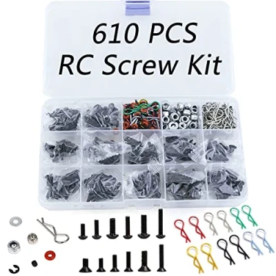 Immagine di 610PCS Kit universale di strumenti a vite per parti auto RC Assortimento viti, Elementi fissaggio hardware Traxxas Axial Redcat Arrma HPI SCX10 Losi 1/8 1/10 1/12 1/16 viti