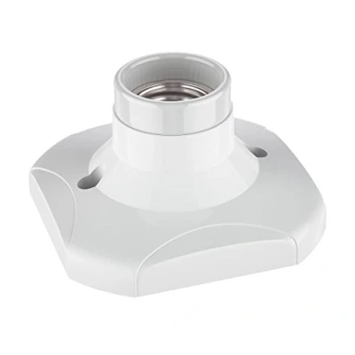 Immagine di ledscom.de Plafoniera/porta lampada ELEKTRA, porcellana, bianco, 1x E27 max. 60W, zoccolo a risparmio energetico, accenti per ambienti, lucido, plastica, angolare, montaggio rapido, intercambiabile,