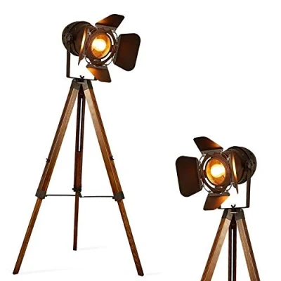 Immagine di BarcelonaLED Lampada Vintage Cinema a Trepiedi Fuoco Proiettore Estilo Retro Industriale Illuminazione LED