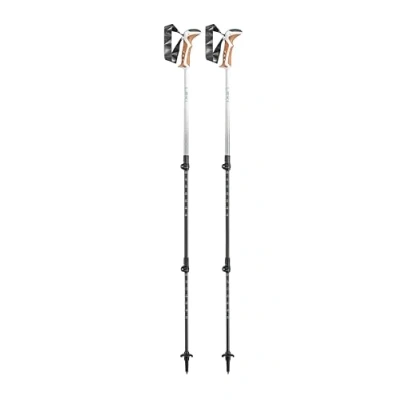 Immagine di LEKI Jannu Bastoncini da passeggio regolabili in alluminio, leggeri, per trekking ed escursionismo, 90 125 cm, colore: bianco/verde argento