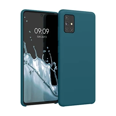 Immagine di kwmobile Cover per Samsung Galaxy A51 Custodia Back Case Smartphone in Silicone TPU Protezione Gommata petrolio matt