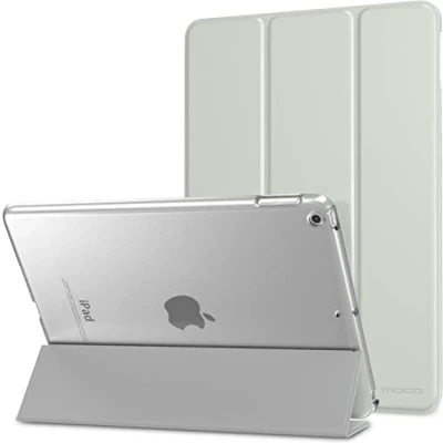 Immagine di MoKo Smart Cover per iPad 6a Generazione 2018/5a 2017 da 9,7&quot;, Ultra Sottile Leggero Custodia con Funzione di Auto Sveglia/Sonno Retro Semi Trasparente Rigido, Argento
