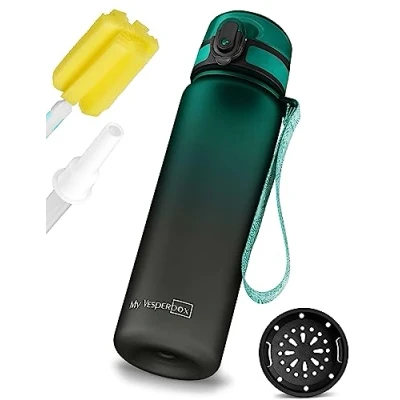 Immagine di My Vesperbox Minny borraccia per bambini a prova di perdite, 350 ml, 500 750 con cannuccia o colino, leggera in Tritan, senza BPA, asilo, scuola