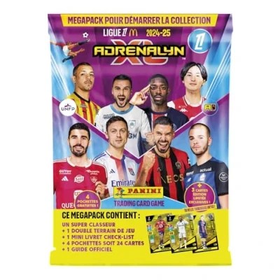Immagine di Panini ADRENALYN LIGUE 1 McDONALD&#039;S 2024 2025 TRADING CARDS GAME Starter pack (1 raccoglitore + 4 tasche 3 carte edizione limitata checklist gameboard guida ufficiale), 004843SPAFGD