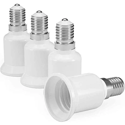 Immagine di Voarge 4 pezzi portalampada adattatore convertitore da E14 a E27 per lampadine risparmio energetico, bianco