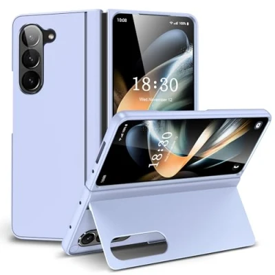 Immagine di FDHYFGDY Cover per Samsung Galaxy Z Fold 6 Custodia con Supporto, Protettiva Rigida PC Resistente ai Graffi Robusta Pieghevole (Viola Chiaro)