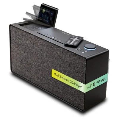 Immagine di Pure Evoke Home All In One Music System per la casa (DAB+/UKW Radio, Internet Podcasts, Spotify Connect, Bluetooth, CD e potente suono stereo da 100 Watt) Nero caffè