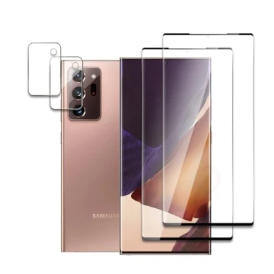 Immagine di [4Pezzi] 2 Pezzi Vetro Temperato Pellicola Protettiva + Fotocamera Compatibile con Samsung Galaxy Note 20 Ultra 5G, 3D Curved Edge to Edge, Durezza 9H, Antiurto Antigraffio