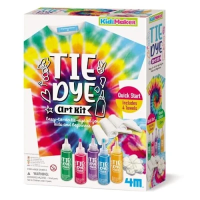 Immagine di 4M 404787 KidzMaker Arts and Crafts 8+ Kit facile per bambini e principianti Include bottiglie tie dye 4 asciugamani, multicolore