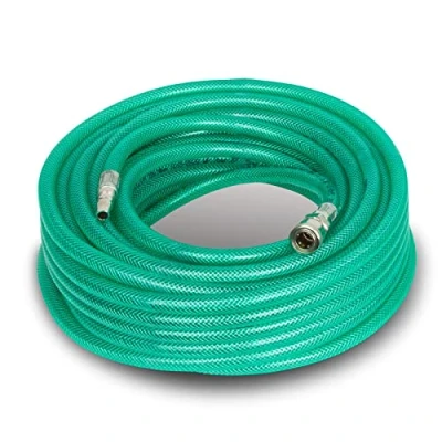 Immagine di EBERTH tubo per aria compressa 20m, compressore con diametro 10mm x 14mm (interno esterno), attacco rapido 3/8&quot; e pressione di esercizio 24 bar, Accessori pistola ad