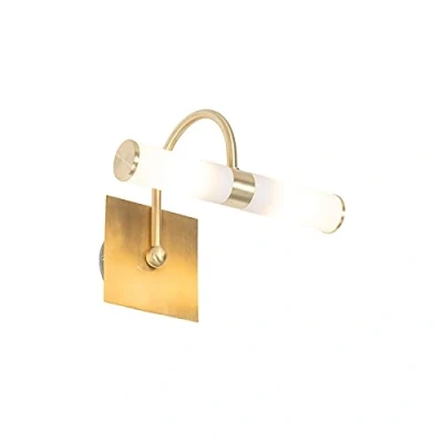 Immagine di Qazqa bath Appliques Moderno 2 luce L 223 mm Oro/Ottone Bagno