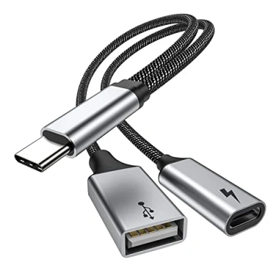 Immagine di Adattatore da USB C a con ricarica C, splitter OTG rapida PD 60W compatibile per Galaxy S22,Switch, Google Chromecast TV,Pi KVM,stampante 3D, Octo4a,Pixel 4XL