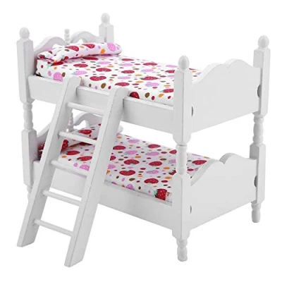Immagine di Mini Casa Bambole Accessori Scala 1/12 Bambini Camera Letto Modello Legno Cuccetta Giocattoli Miniatura Mobilia Puntelli Scena Alta Simulazione Decorazione Educativi (Pink