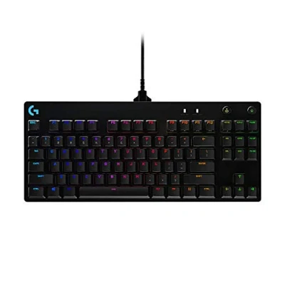 Immagine di Logitech G PRO TKL Tastiera Gaming Meccanica, GX Blue Clicky Switch, LIGHTSYNC RGB, Design Portatile Tenkeyless, Pensato per Esport Gaming, Micro Cavo USB Rimovibile, QWERTY US Layout, Nero