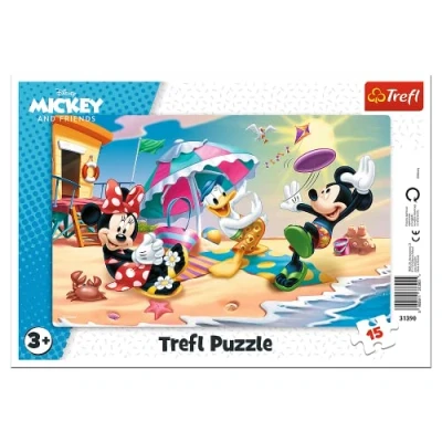 Immagine di Trefl Disney Topolino e i Suoi Amici 15 Elementi, Giochi in Spiaggia, per Bambini da 3 Anni Puzzle, Colore