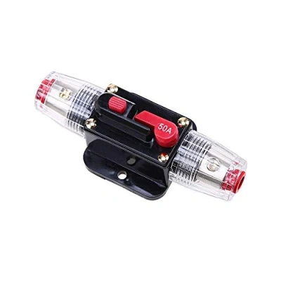 Immagine di Mintice 12V 50A Auto Interruttore di Circuito Automatico in Linea Portafusibili Protezione Motore dell&#039;automobile Stereo Audio Ripristina Manuale Fusibile
