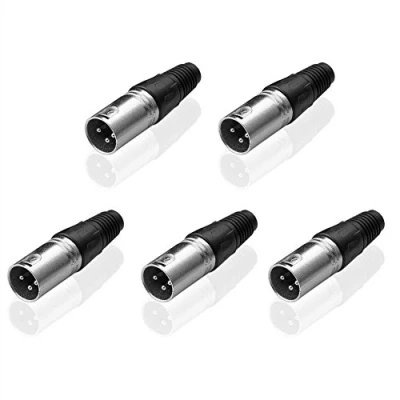 Immagine di SIENOC 5 pezzi di connettori maschio a 3 pin XLR adattatori audio microfono