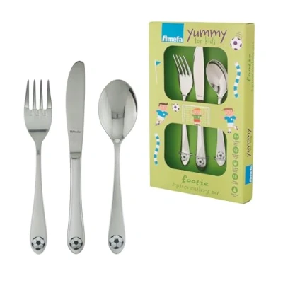 Immagine di Amefa Kids Footie Set Posate per Bambini in Acciaio Inox, 3 Pezzi