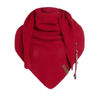 Immagine di KNIT FACTORY Sciarpa triangolare Coco da donna in maglia con lana Alta qualità XXL 190 x 85 cm, Rosso accesso, 190x85 cm