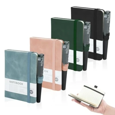 Immagine di Mulaibdin 4 Pezzi Taccuino Tascabile, Quaderno Appunti Piccolo, Block Notes Piccoli con Penna, A7 Righe Elastico, Mini Taccuini Tascabili per Scolastiche,Ufficio,Diari, 200 Pagine